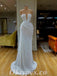 Gorgeous White Sequin Sweetheart V-Neck Sleeveless Mermaid Long Prom Dresses,PDS0510