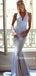 Simple Mermaid V-neck Sleeveless Cheap Long Prom Dresses, PDS0160