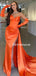 Simple Sweetheart Mermaid Soft Satin Side Slit Long Prom Dresses Online, PDS0210