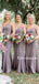 Spaghetti Strap V-neck Mermaid Floor-length Long Bridesmaid Dresses, BDS0154