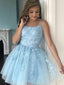 Simple A-line Lace Short Homecoming Dresses, HDS0062