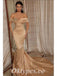 Sexy Satin Off Shoulder Sleeveless V-Neck Sleeveless Mermaid Long Prom Dresses,PDS0522
