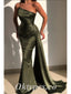 Sexy Satin Sweetheart Sleeveless Mermaid Long Prom Dresses With Trailing,PDS0562