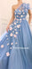 Lovely A-line One-shoulder Tulle Appliques Long Prom Dresses, PDS0266