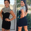 New Arrival black high neck vintage tight open back special formal homecoming prom dresses, TYP0119