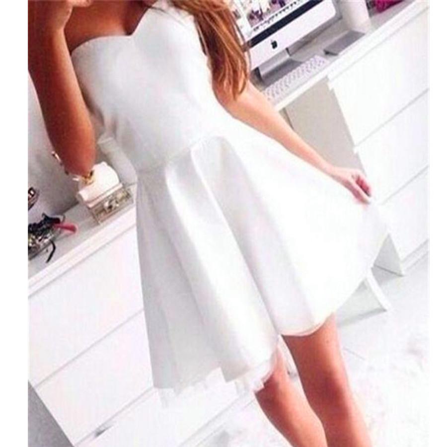 Hot Selling white sweetheart simple freshman homecoming prom dresses, TYP0088