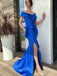 Elegant Off-shoulder Mermaid Side Slit Long Prom Dresses, PDS0171