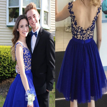 New Arrival Royal Blue open back elegant freshman formal cocktail homecoming prom dresses, TYP0130