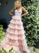 Charming Sweetheart A-line Tulle Long Prom Dresses, PDS0172