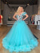 Gorgeous One-shoulder A-line Tulle Lace Long Prom Dresses Online, PDS0222
