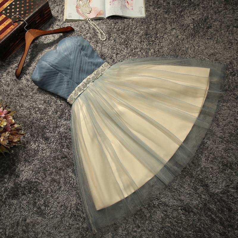 Strapless Beaded Belt Two colors Skirt Homecoming Prom Dresses, Affordable Short Party Prom Dresses, Perfect Homecoming Cocktail Dresses, CM566