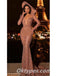 Elegant Sequin Long Sleeves V-Neck Mermaid Long Prom Dresses ,PDS0387