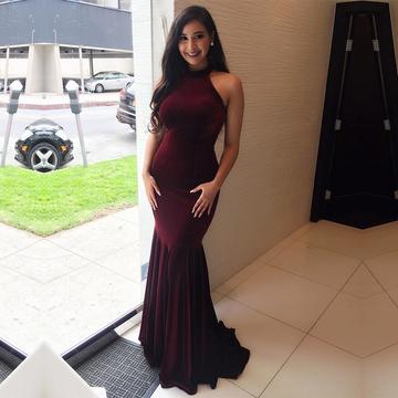 Charming Long Halter Sleeveless Long Cheap Mermaid Prom Dresses, TYP1912