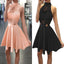 New Arrival Blush pink High neck open backs unique style homecoming prom dresses, TYP0121