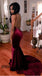 Claret Long Mermaid Prom Dresses, Spaghetti Strap Prom Dresses, Backless Prom Dresses, Sexy Evening Dresses, TYP0266