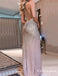 High Neck Champagne Sheath Long Formal Gowns Prom Dresses With Beaded, TYP1908