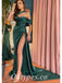 Sexy Spaghetti Straps V-Neck Sleeveless Side Slit Mermaid Long Prom Dresses With Rhinestone, PDS0826