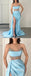 Sexy Sweetheart Satin Tulle Sleeveless Side Slit Mermaid Long Prom Dresses/Evening Dresses,PDS0479