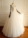 Pretty Off-Shoulder Long Cheap Tulle Wedding Dresses with Appliques, TYP1039