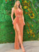 Sexy Spaghetti Strap Mermaid Side Slit Long Prom Dresses, PDS0174