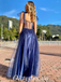 Elegant Tulle Spaghetti Straps Sleeveless A-Line Long Prom Dresses ,PDS0694