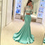 Pretty Two Pieces High Neck Long Sleeve Lace Prom Dress, Sexy Mermaid Prom Dress, TYP0029