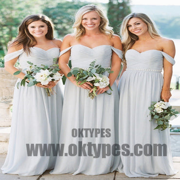 2019 Newest Off Shoulder Chiffon Bridesmaid Dresses, Backless Bridesmaid Dresses, TYP0426