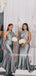 Simple V-neck Mermaid Long Sleeve Cheap Long Bridesmaid Dresses, BDS0133