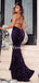 Sexy V-neck Mermaid Sequin Open Back Simple Prom Dresses Online, PDS0198