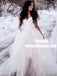 A-Line Spaghetti Straps Asymmetrical Wedding Dress with Lace, TYP0859
