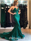 Elegant Satin V-Neck Sleeveless Mermaid Long Prom Dresses ,PDS0388