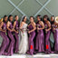 Mismatched Halter Floor-length Open Back Long Cheap Bridesmaid Dresses, BDS0116