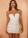 Charming Lace V-Neck Spaghetti Straps Mini Homecoming Dresses, HDS0083