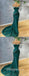 Sexy Dark Green Satin Off Shoulder Sleeveless Mermaid Long Prom Dresses,PDS0577