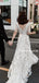 Charming V-neck A-line Lace Short Sleeve Wedding Dresses, WDS0093