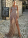 Charming One-shoulder Mermaid Sequin Side Slit Long Prom Dresses Online, PDS0199