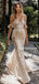 Elegant Off-shoulder Mermaid Lace Tulle Wedding Dresses, WDS0096