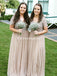 Long Cheap Plus Size Bridesmaid Dress Sparkly Short Sleeve Bridesmaid Dresses, TYP1208