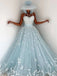 Neweat Sweetheart A-line Tulle Appliques Long Prom Dresses, PDS0184