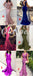 Sexy Soft Satin Spaghetti V-Neck Straps Sleeveless Mermaid Long Prom Dresses, PDS0902