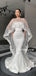 White Straight Mermaid Satin Long Wedding Dresses Online, TYP0980