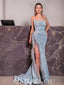 Gorgeous Special Fabric Sweetheart Sleeveless Side Slit Mermaid Long Prom Dresses,PDS0680