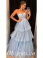 Sexy Tulle Sweetheart V-Neck A-Line Long Prom Dresses, PDS0939