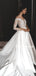 New Arrival V-neck A-line Satin Long Sleeve Wedding Dresses, WDS0083