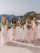 Charming V-neck A-line Tulle Cheap Long Bridesmaid Dresses, BDS0140
