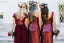 Dark Red Sequin Mismatched Custom Long Bridesmaid Dresses, TYP0792