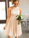 Halter Short Pearl Pink Lace Junior Homecoming Dresses Online with Pearls,TYP0971