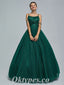 Elegant Sequin Top Tulle Bottom Lace Up Back A-Line Long Prom Dresses,PDS0464