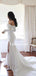Charming Strsight Long Sleeves Mermaid Long Cheap Wedding Dresses, WDS0040
