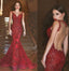 Sexy Mermaid Prom Dresses, Red Beading Prom Dresses, Backless Prom Dresses, Spaghetti Strap Prom Dresses, TYP0184